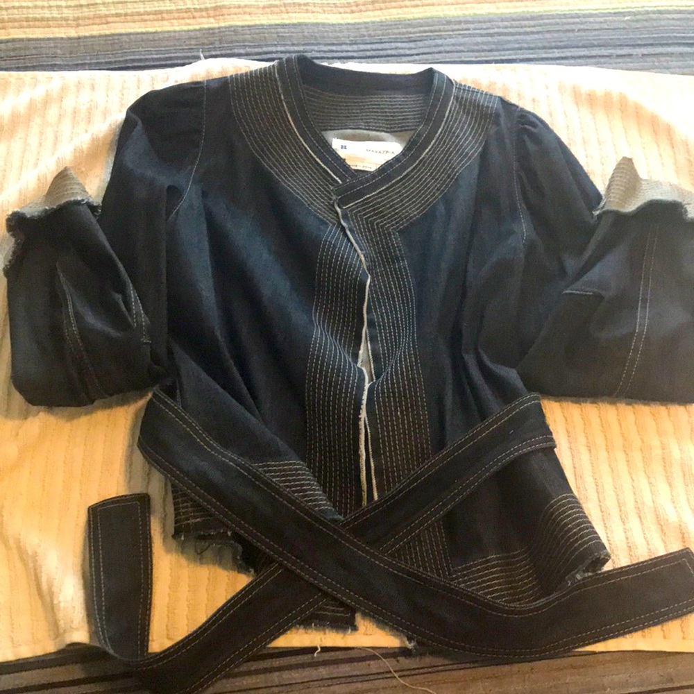 BCBGMAXAZRIA Ink Wash Jean Jacket M - Picture 2 of 3